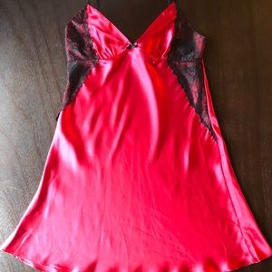 Red / Black lace Nightgown or Night dress, size S